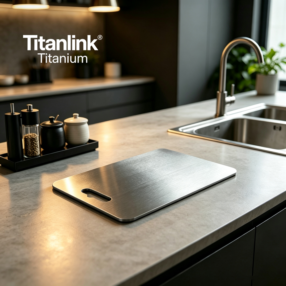 Pure Titanium Cutting Board | Antibacterial & Toxin-Free
