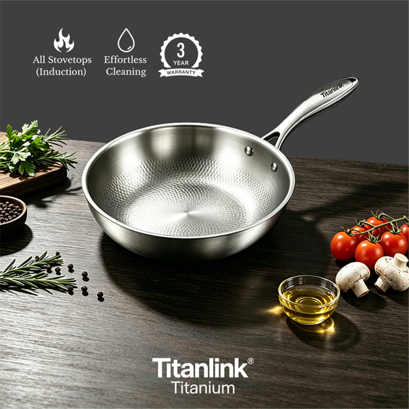Pure Titanium Frying Pan | Non-Toxic & Lightweight Skillet