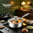 Pure Titanium Saucepan - Coating-Free & Ultra-Durable