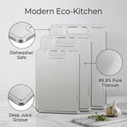 Food‑Grade Pure Titanium Cutting Board, Rust‑Proof Lightweight Titanium Kitchen Chopping Board