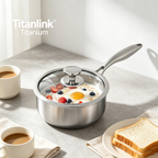 Pure Titanium Saucepan - Coating-Free & Ultra-Durable