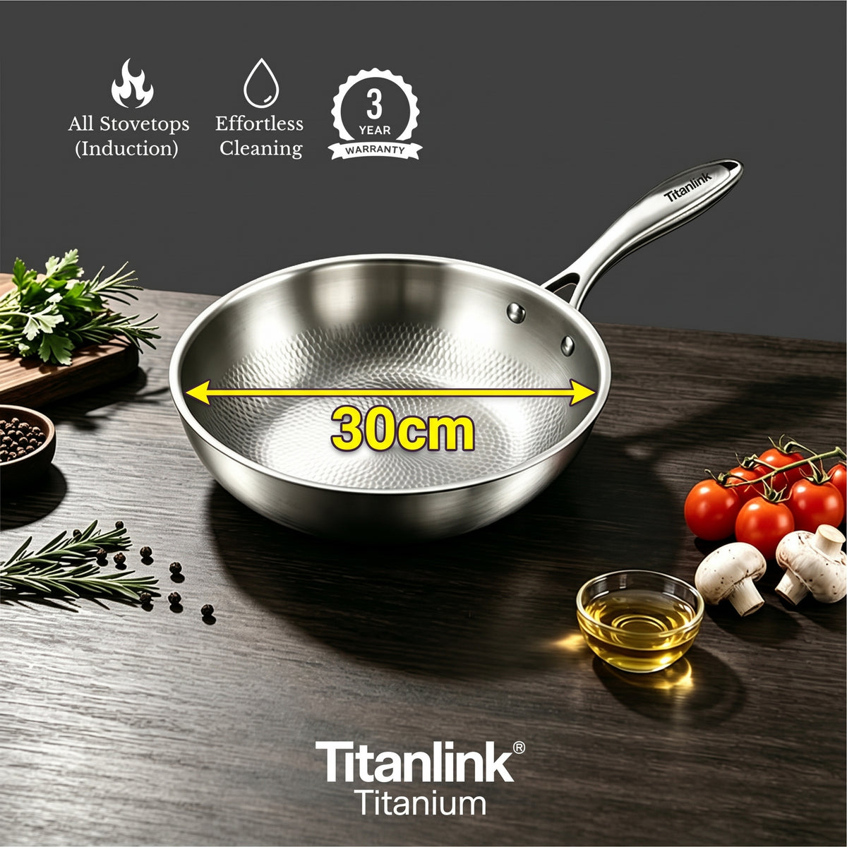 Pure Titanium Frying Pan | Non-Toxic & Lightweight Skillet