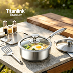 Pure Titanium Saucepan - Coating-Free & Ultra-Durable