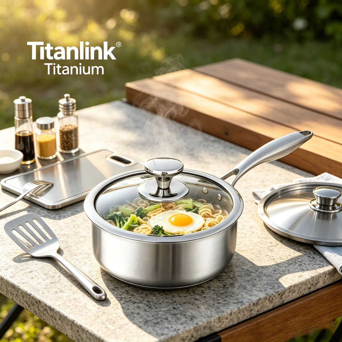 Pure Titanium Saucepan - Coating-Free & Ultra-Durable