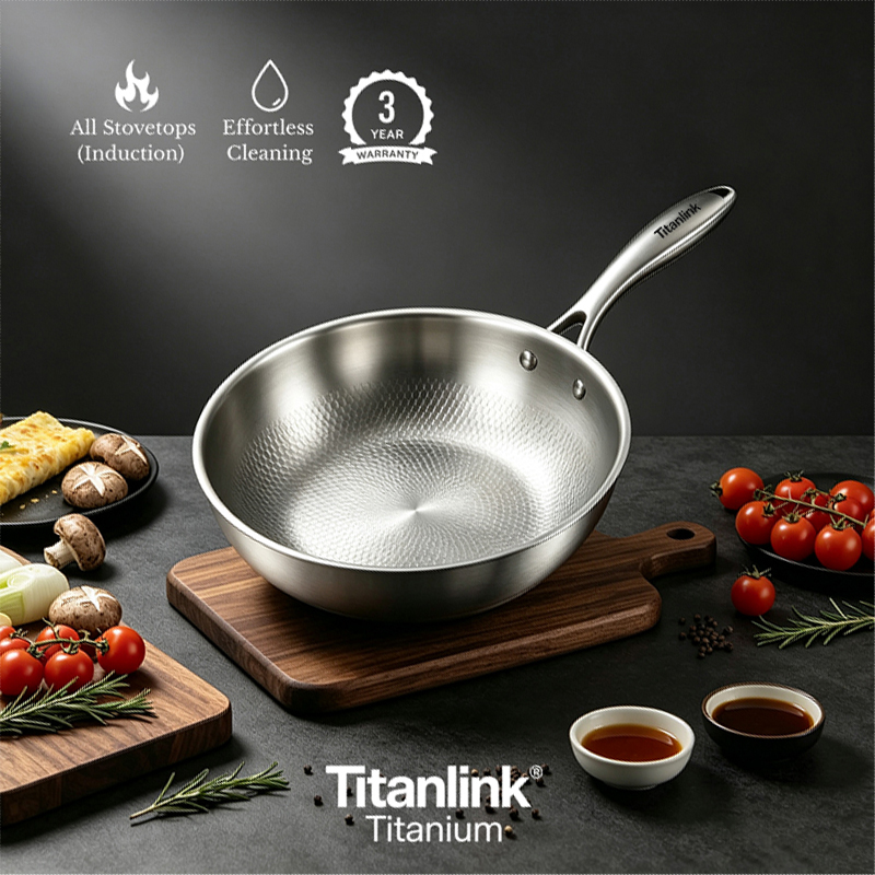 Pure Titanium Frying Pan | Non-Toxic & Lightweight Skillet