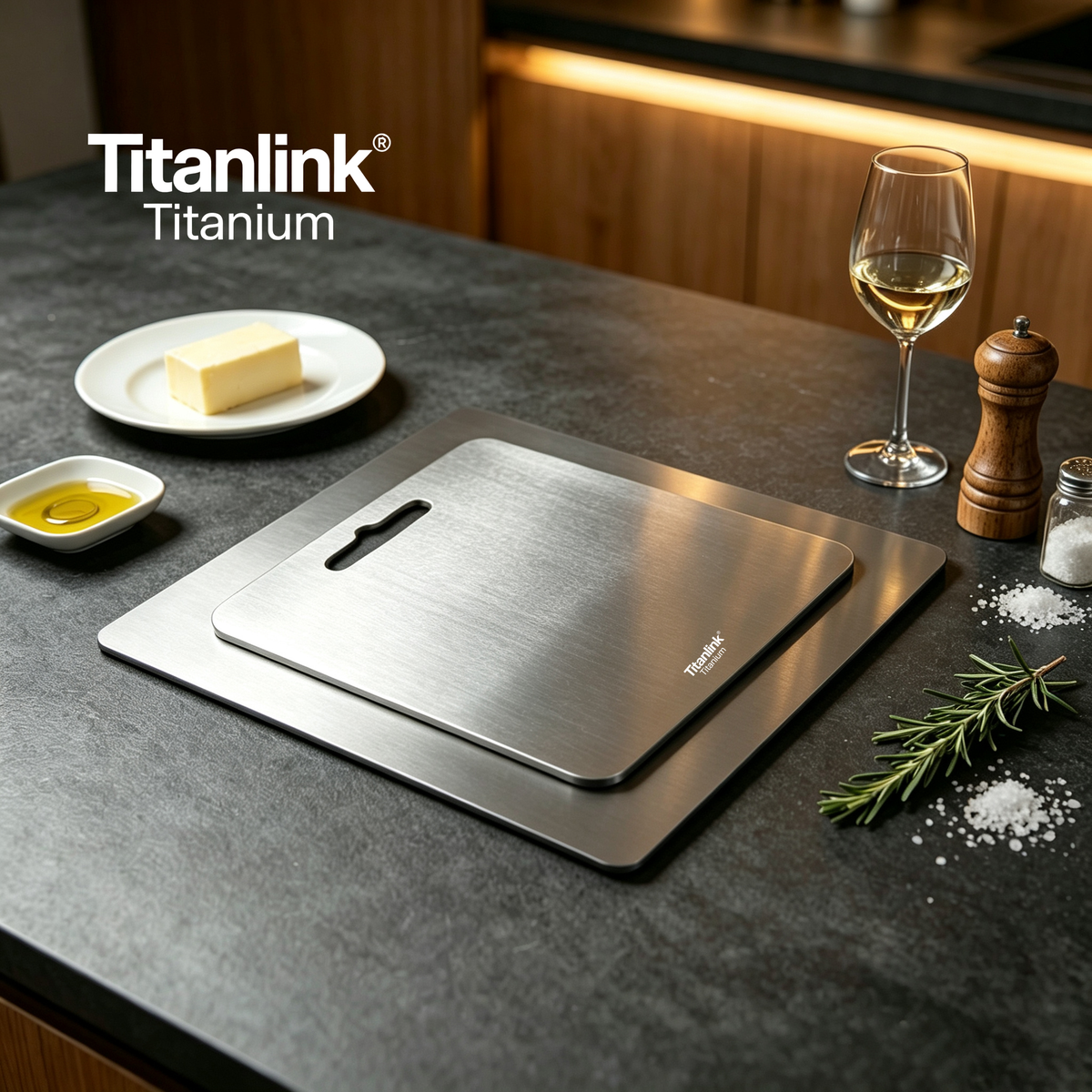 Pure Titanium Cutting Board | Antibacterial & Toxin-Free