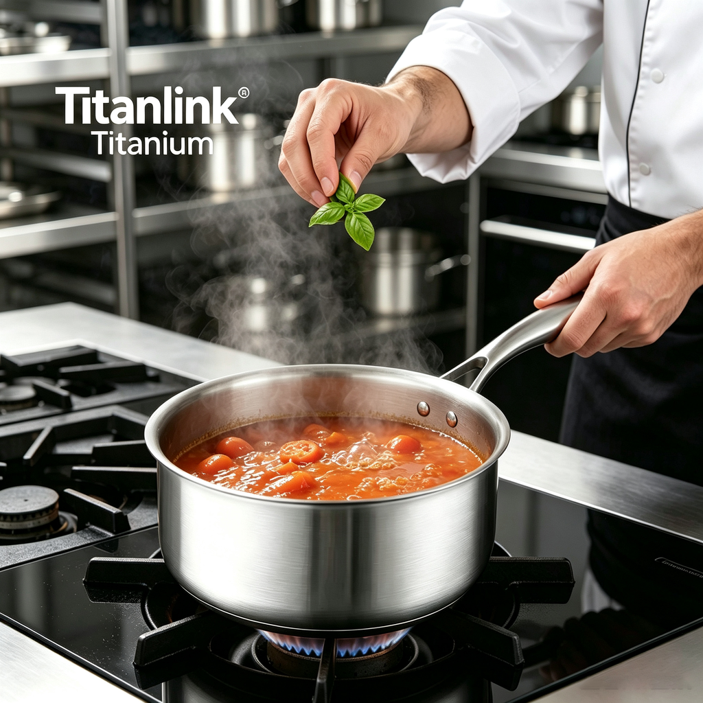 Pure Titanium Saucepan - Coating-Free & Ultra-Durable