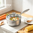 Pure Titanium Saucepan - Coating-Free & Ultra-Durable