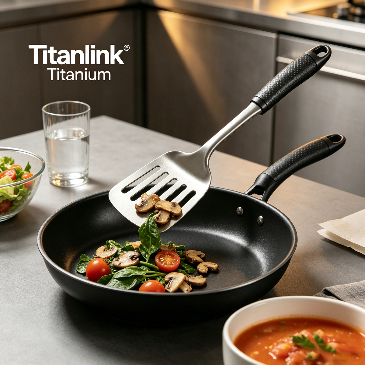 100% Titanium Kitchen Turner | Non-Reactive & Safe Spatula