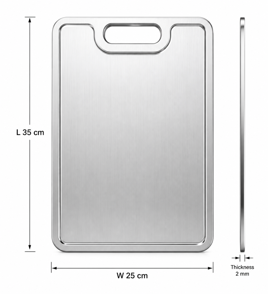 Food‑Grade Pure Titanium Cutting Board, Rust‑Proof Lightweight Titanium Kitchen Chopping Board